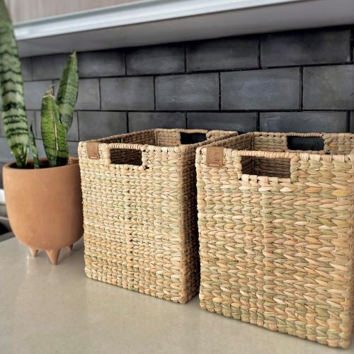 Straw Woven Flat Basket - Large — The Nopo