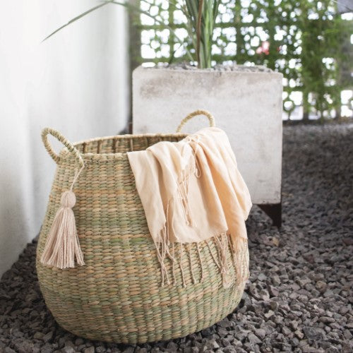 Straw Woven Flat Basket - Large — The Nopo