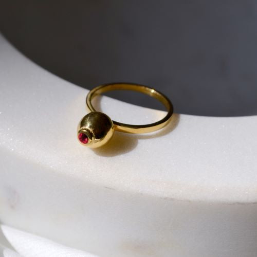 Bulle 7mm Gold-plated Silver ring