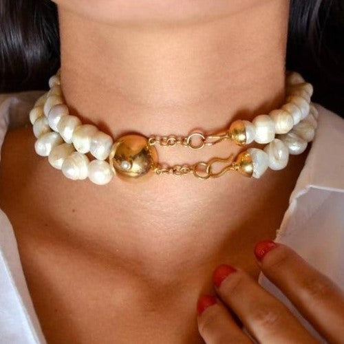 Two Waves Gold-plated Silver Choker