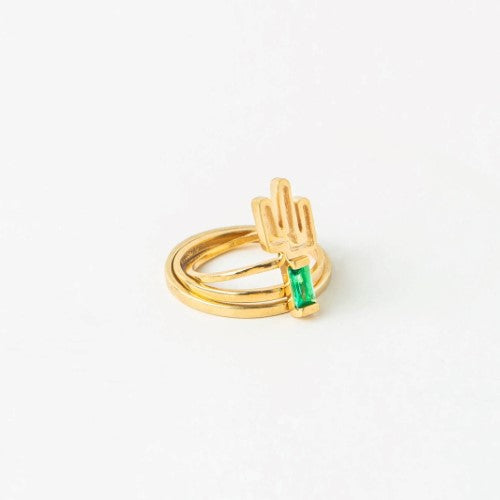 Cactus Gold-plated Silver Ring