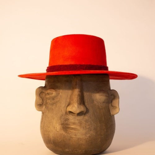 Handmade Oaxaca Suede Flat Top Hat