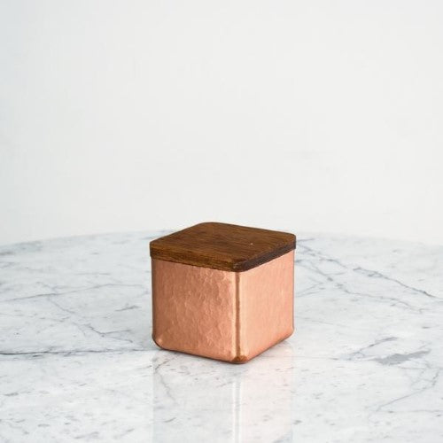 Hammered Copper Cofre Box with Wooden Interior