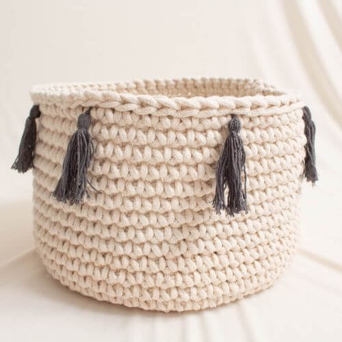 Large Pompom Basket