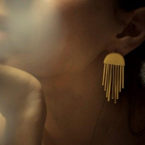Palma Gold Washed Fringe Earrings
