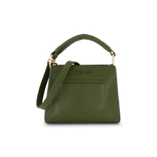 Leather Crossbody Bag In Cactus Green