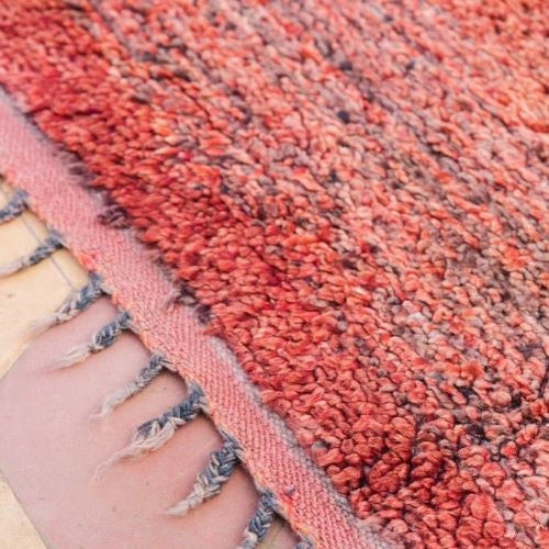 Handmade Vintage Shades of Red Mrirt Rug