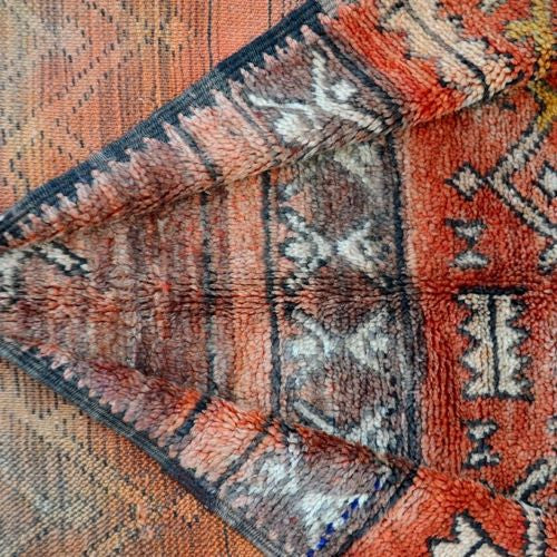 Vintage Burnt Orange Boujad Carpet