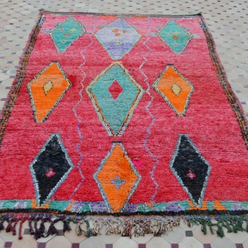 Vintage Vibrant Lozenge Boujad Carpet