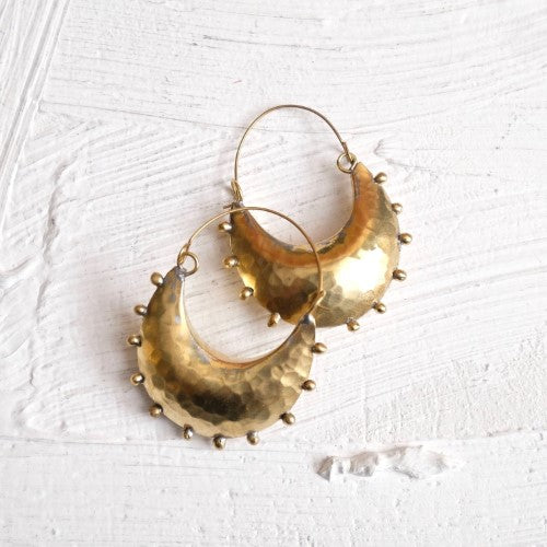 Handmade Hebba Crescent Hoop Earrings