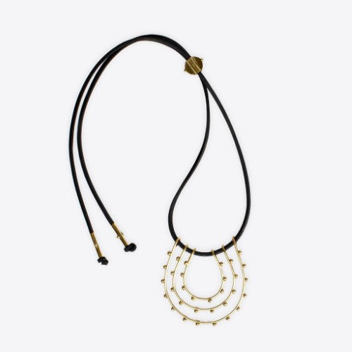Handmade Hebba Tri-Loop Golden Necklace