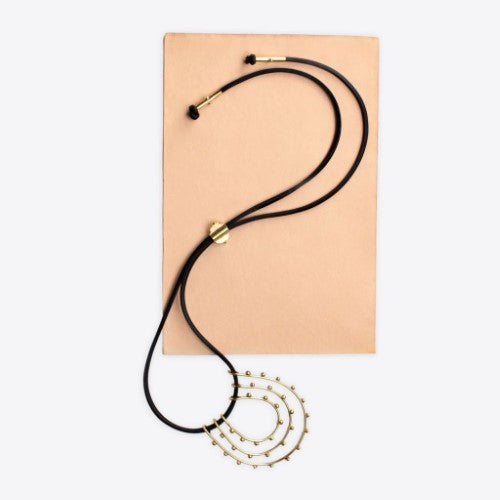 Handmade Hebba Tri-Loop Golden Necklace