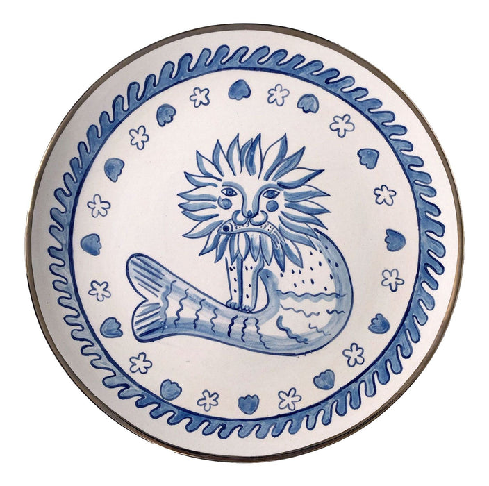 Ceramic Plate with Sirens and Lion